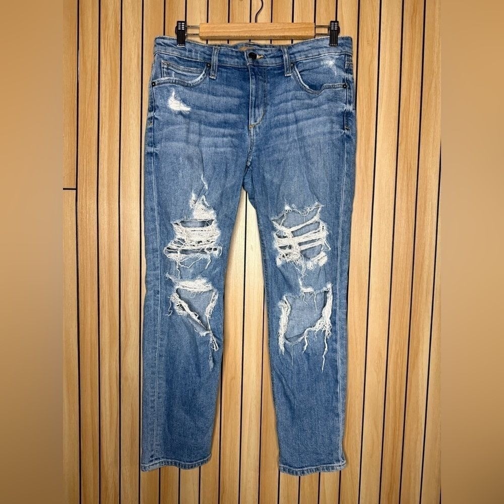 Joe's Jeans Billie Crop Distressed Boyfriend Slim Jeans Medium Wash W27